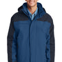 Port Authority Mens Nootka Waterproof Full Zip Hooded Jacket - Regatta Blue/Navy Blue