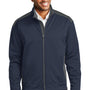 Port Authority Mens Wind & Water Resistant Full Zip Jacket - Navy Blue/Graphite Grey - Closeout