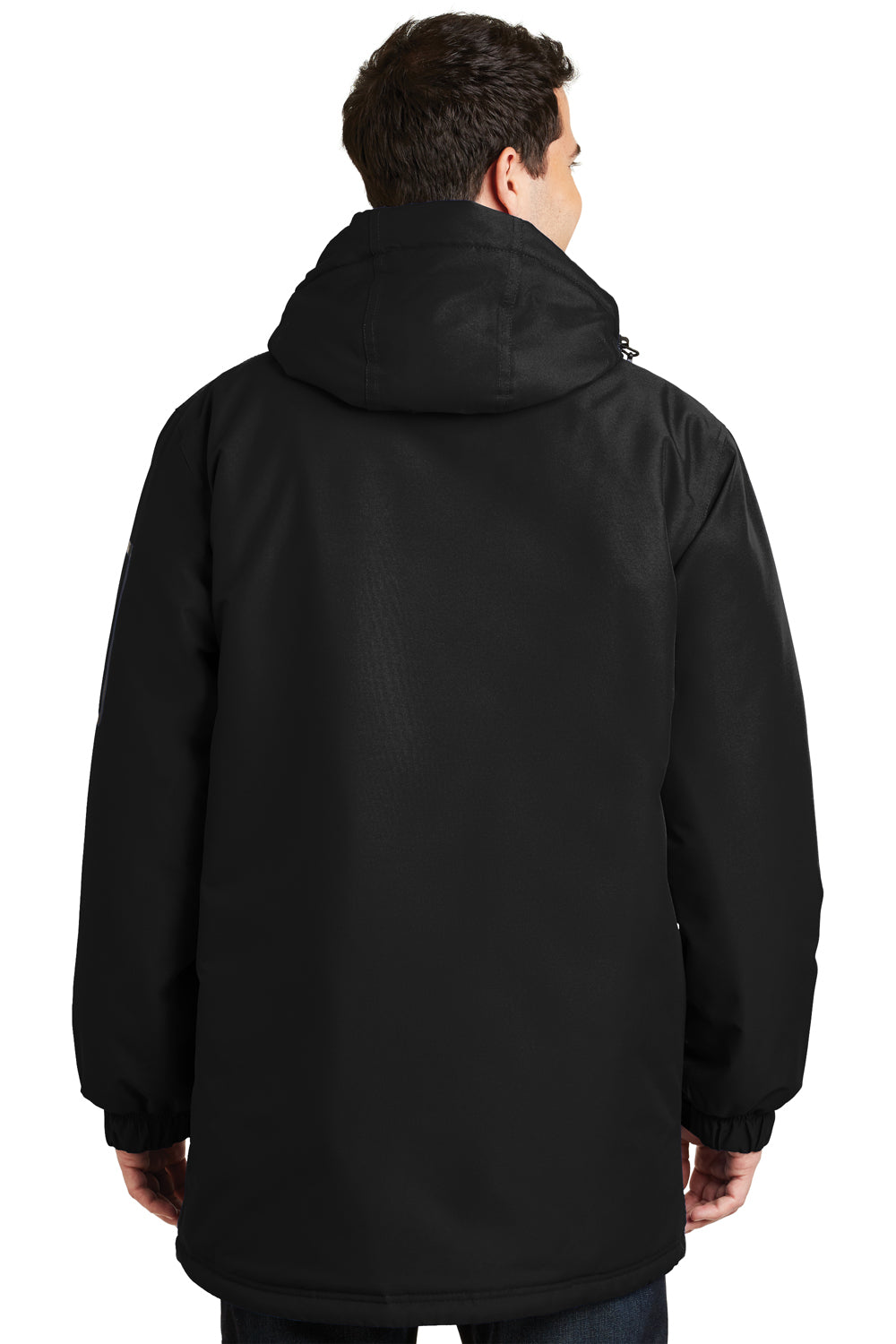 Port Authority J799 Mens Waterproof Full Zip Hooded Jacket Black Back