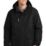 Port Authority Mens Waterproof Full Zip Hooded Jacket - Black