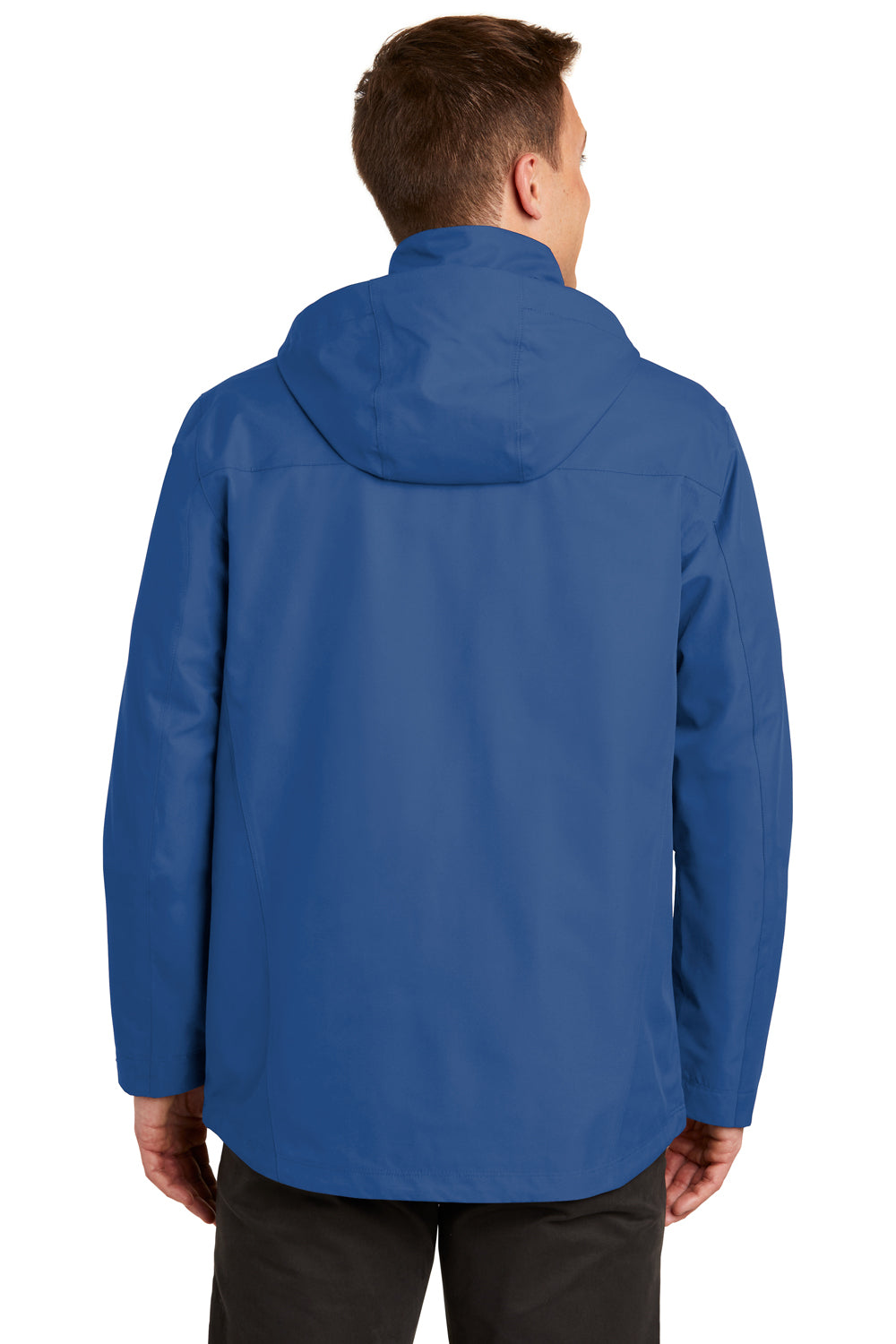 Port Authority J900 Mens Collective Waterproof Full Zip Hooded Jacket Night Sky Blue Back