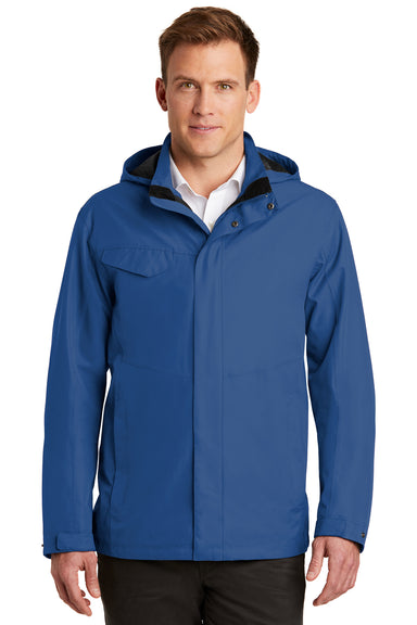 Port Authority J900 Mens Collective Waterproof Full Zip Hooded Jacket Night Sky Blue Front