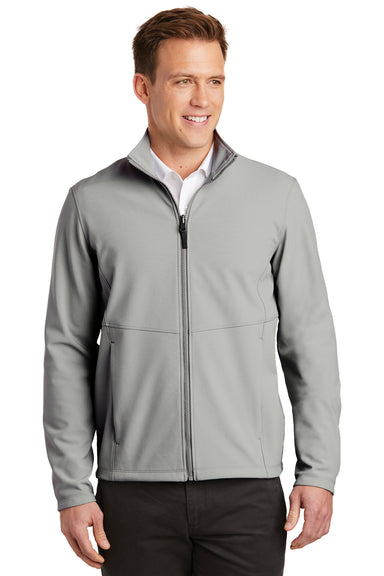 Port Authority J901 Mens Collective Wind & Water Resistant Full Zip Jacket Gusty Grey Front