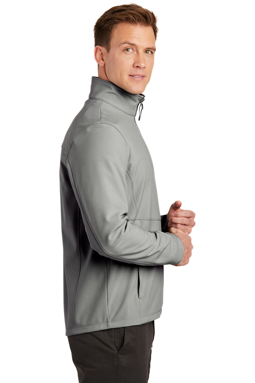 Port Authority J901 Mens Collective Wind & Water Resistant Full Zip Jacket Gusty Grey Side