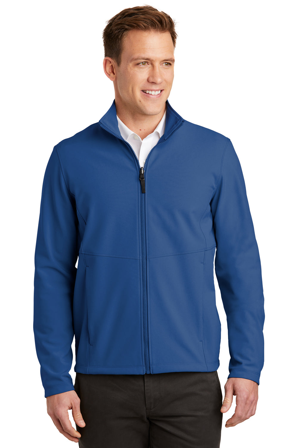 Port Authority J901 Mens Collective Wind & Water Resistant Full Zip Jacket Night Sky Blue Front