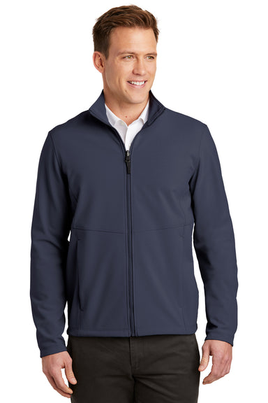 Port Authority J901 Mens Collective Wind & Water Resistant Full Zip Jacket River Blue Front