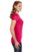 J America JA8138 Womens Glitter Short Sleeve Crewneck T-Shirt Wildberry Pink Side