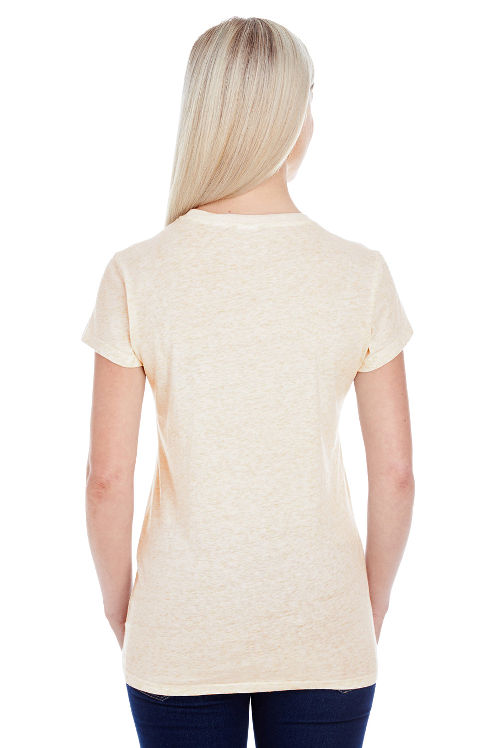 J America JA8138 Womens Glitter Short Sleeve Crewneck T-Shirt White Back