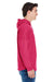 J America JA8228 Mens Game Day Jersey Hooded Sweatshirt Hoodie Wildberry Pink Side