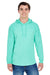 J America JA8228 Mens Game Day Jersey Hooded Sweatshirt Hoodie Mint Green Front