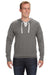 J America JA8231 Mens Sport Lace Jersey Hooded Sweatshirt Hoodie Heather Charcoal Grey Front