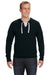 J America JA8231 Mens Sport Lace Jersey Hooded Sweatshirt Hoodie Black Front