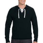 J America Mens Sport Lace Jersey Hooded Sweatshirt Hoodie - Black