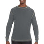 J America Mens Vintage Thermal Long Sleeve Crewneck T-Shirt - Heather Charcoal Grey