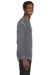 J America JA8238 Mens Vintage Thermal Long Sleeve Crewneck T-Shirt Heather Charcoal Grey Side