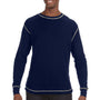 J America Mens Vintage Thermal Long Sleeve Crewneck T-Shirt - Vintage Navy Blue