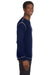 J America JA8238 Mens Vintage Thermal Long Sleeve Crewneck T-Shirt Navy Blue Side