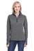 J America JA8433 Womens Omega Sueded Terry 1/4 Zip Sweatshirt Charcoal Grey Front
