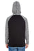 J America JA8612 Mens Cosmic Fleece Hooded Sweatshirt Hoodie Black/Charcoal Grey Back