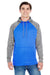 J America JA8612 Mens Cosmic Fleece Hooded Sweatshirt Hoodie Royal Blue/Charcoal Grey Front