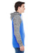 J America JA8612 Mens Cosmic Fleece Hooded Sweatshirt Hoodie Royal Blue/Charcoal Grey Side