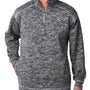 J America Mens Cosmic Fleece 1/4 Zip Sweatshirt - Charcoal Grey Fleck