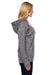 J America JA8616 Womens Cosmic Fleece Hooded Sweatshirt Hoodie Charcoal Grey/Neon Pink Side