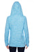 J America JA8616 Womens Cosmic Fleece Hooded Sweatshirt Hoodie Electric Blue/Neon Green Back