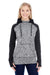 J America JA8618 Womens Cosmic Fleece Hooded Sweatshirt Hoodie Charcoal Grey/Black Front