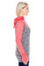 J America JA8618 Womens Cosmic Fleece Hooded Sweatshirt Hoodie Charcoal Grey/Coral Pink Side
