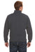 J America JA8634 Mens Fleece 1/4 Zip Sweatshirt Heather Charcoal Grey Back