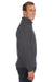 J America JA8634 Mens Fleece 1/4 Zip Sweatshirt Heather Charcoal Grey Side