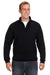 J America JA8634 Mens Fleece 1/4 Zip Sweatshirt Black Front