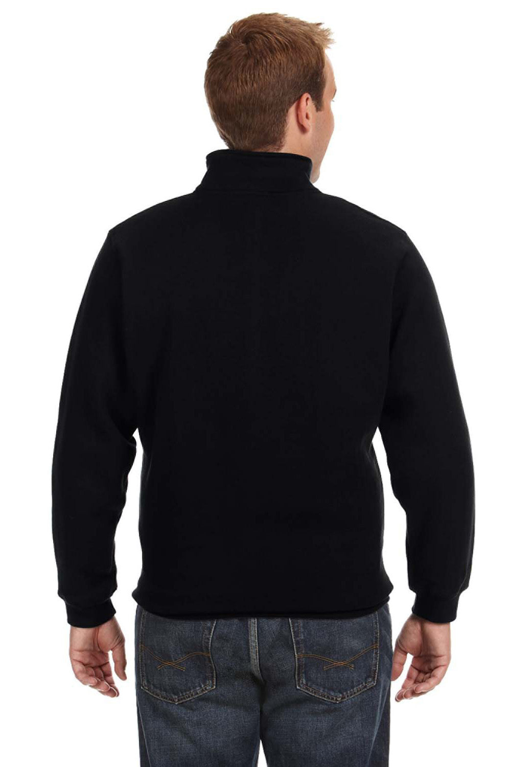 J America JA8634 Mens Fleece 1/4 Zip Sweatshirt Black Back