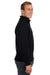 J America JA8634 Mens Fleece 1/4 Zip Sweatshirt Black Side