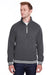 J America JA8650 Mens Relay Fleece 1/4 Zip Sweatshirt Black Front
