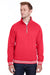 J America JA8650 Mens Relay Fleece 1/4 Zip Sweatshirt Red Front