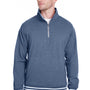 J America Mens Relay Fleece 1/4 Zip Sweatshirt - Navy Blue - Closeout