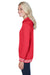 J America JA8651 Womens Relay Sueded Fleece Hooded Sweatshirt Hoodie Red Side