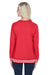 J America JA8652 Womens Relay Sueded Fleece Crewneck Sweatshirt Red Back