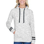 J America Womens Fleece Hooded Sweatshirt Hoodie - White/Black