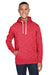 J America JA8677 Mens Fleece Hooded Sweatshirt Hoodie Red Front
