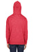 J America JA8677 Mens Fleece Hooded Sweatshirt Hoodie Red Back