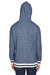 J America JA8701 Mens Peppered Fleece Hooded Sweatshirt Hoodie Navy Blue Back