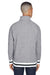 J America JA8703 Mens Peppered Fleece 1/4 Zip Sweatshirt Grey/Black Back