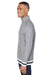J America JA8703 Mens Peppered Fleece 1/4 Zip Sweatshirt Grey/Black Side