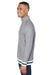 J America JA8703 Mens Peppered Fleece 1/4 Zip Sweatshirt Grey/Forest Green Side