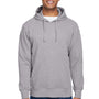 J America Mens Ripple Fleece Hooded Sweatshirt Hoodie - Oxford Grey
