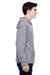 J America JA8815 Mens Tailgate Fleece Hooded Sweatshirt Hoodie Oxford Grey Side