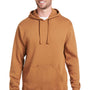 J America Mens Tailgate Fleece Hooded Sweatshirt Hoodie - Copper